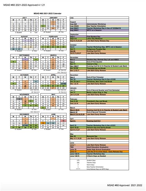 Msad 60 Calendar